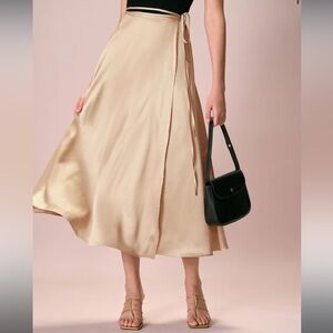 Wrap Midi to Long Maxi Satin Skirt